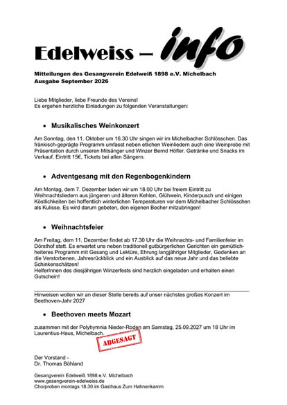Edelwei&szlig;-Info September 2026